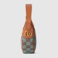 Replica GUCCI Ophidia super mini shoulder bag in pale blue and brown canvas