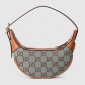 Replica GUCCI Ophidia super mini shoulder bag in pale blue and brown canvas