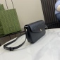 Replica GUCCI super mini shoulder bag in black leather