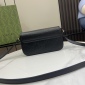 Replica GUCCI super mini shoulder bag in black leather