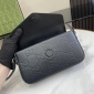 Replica GUCCI super mini shoulder bag in black leather