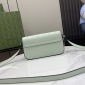 Replica GUCCI super mini shoulder bag in green leather