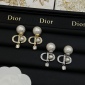 Replica DIOR logo pearl stud earrings