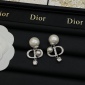 Replica DIOR logo pearl stud earrings