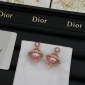 Replica DIOR Tribales Earrings Gold-Finish Metal With White And Cadmium Pink Resin Pearls