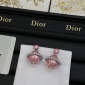 Replica DIOR Tribales Earrings Gold-Finish Metal With White And Cadmium Pink Resin Pearls