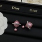 Replica DIOR Tribales Earrings Gold-Finish Metal With White And Cadmium Pink Resin Pearls