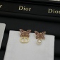 Replica DIOR Butterfly pearl stud earrings