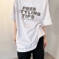 Replica Balenciaga STYLING HOTLINE spliced large M embroidered short sleeve T-shirt