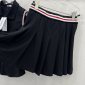 Replica Thom Browne Womens Summer New Sleeveless Vest High-waisted Pleated Skirt Set