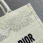 Replica DIOR Medium Dior Book Tote White Toile De Jouy Soleil Macramé Embroidery