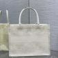 Replica DIOR Medium Dior Book Tote White Toile De Jouy Soleil Macramé Embroidery