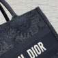 Replica DIOR Medium Dior Book Tote Black Toile De Jouy Soleil Macramé Embroidery