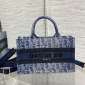 Replica Small Dior Book Tote Blue Denim Dior Oblique Jacquard