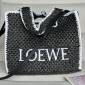 Replica Loewe Logo Embroidered Striped Small Tote Bag