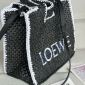 Replica Loewe Logo Embroidered Striped Small Tote Bag