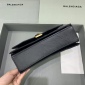 Replica Balenciaga oil wax black gold buckle hourglass chain bag