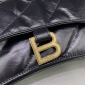 Replica Balenciaga oil wax black gold buckle hourglass chain bag