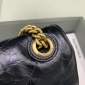 Replica Balenciaga oil wax black gold buckle hourglass chain bag