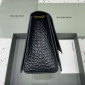 Replica Balenciaga Alligator black and gold buckle hourglass chain bag