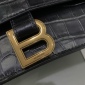 Replica Balenciaga Alligator black and gold buckle hourglass chain bag