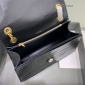 Replica Balenciaga Alligator black and gold buckle hourglass chain bag