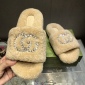 Replica GUCCI Diamond button wool slippers