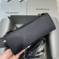 Replica Balenciaga Lychee pattern black gold buckle motorcycle bag