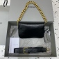 Replica Balenciaga Oil wax black gold buckle underarm bag