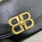 Replica Balenciaga Oil wax black gold buckle underarm bag