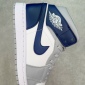 Replica Air Jordan AJ1 Mid upper gray-blue