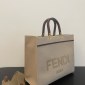 Replica Fendi Beige Canvas Medium Sunshine Tote