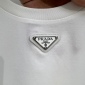 Replica Prada Enamelled triangular metal logo short-sleeved T-shirt