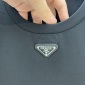 Replica Prada Enamelled triangular metal logo short-sleeved T-shirt