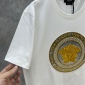 Replica Versace Embroidered crystal Medusa cotton short sleeve T-shirt