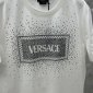 Replica Versace Vintage logo crystal embellished cotton short-sleeved T-shirt