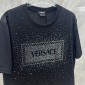 Replica Versace Vintage logo crystal embellished cotton short-sleeved T-shirt