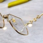 Replica Gucci Gold Metal Geometric Eyeglasses