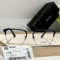 Replica Prada Black rectangular metal glasses