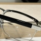 Replica Prada Black rectangular metal glasses