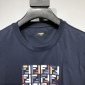 Replica Fendi Color contrast messy code F embroidery short-sleeved T-shirt