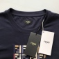 Replica Fendi Color contrast messy code F embroidery short-sleeved T-shirt