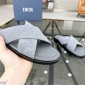 Replica DIOR CD Diamond logo Cross strap slippers