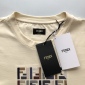 Replica Fendi Color contrast messy code F embroidery short-sleeved T-shirt