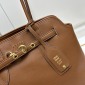 Replica Miu Miu Aventure Leather Bag in Brown