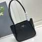 Replica PRADA Black Leather Mini Tote Bag