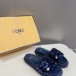 Replica Fendi sequined beaded flat slippers