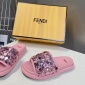 Replica Fendi sequined beaded flat slippers