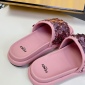 Replica Fendi sequined beaded flat slippers