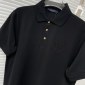 Replica Louis Vuitton Letter embroidered cotton lapel short-sleeved polo shirt